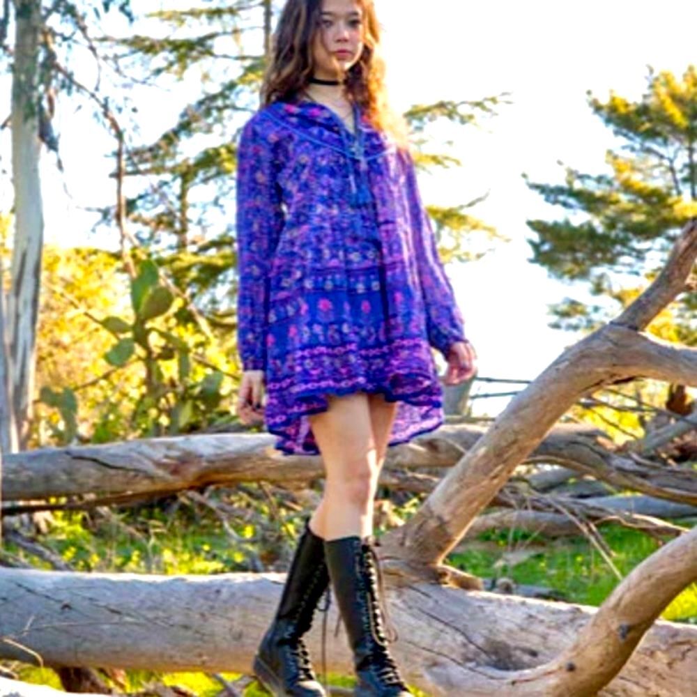 NWT Blue Boheme Sienna Printed Short Dress Indigo Sz M/L